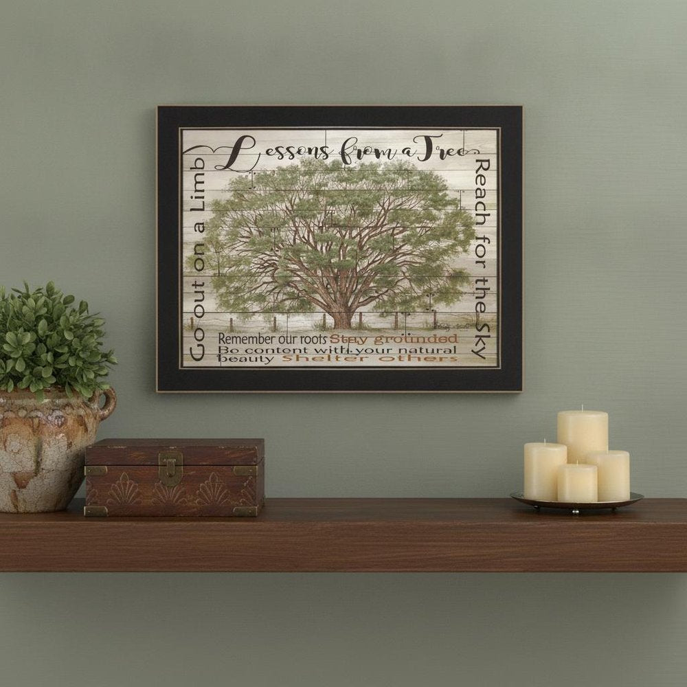 Lessons from a Tree Black Framed Print Wall Art