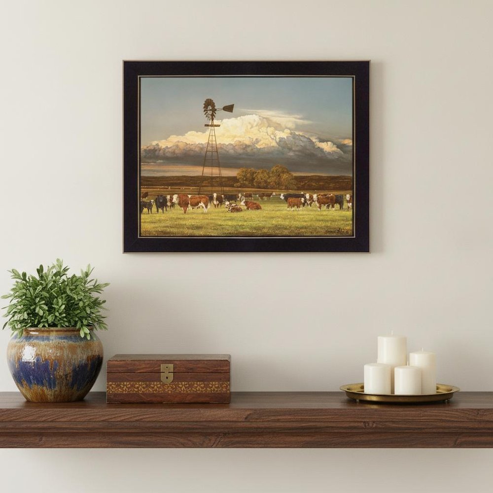 Summer Pastures Black Framed Print Wall Art
