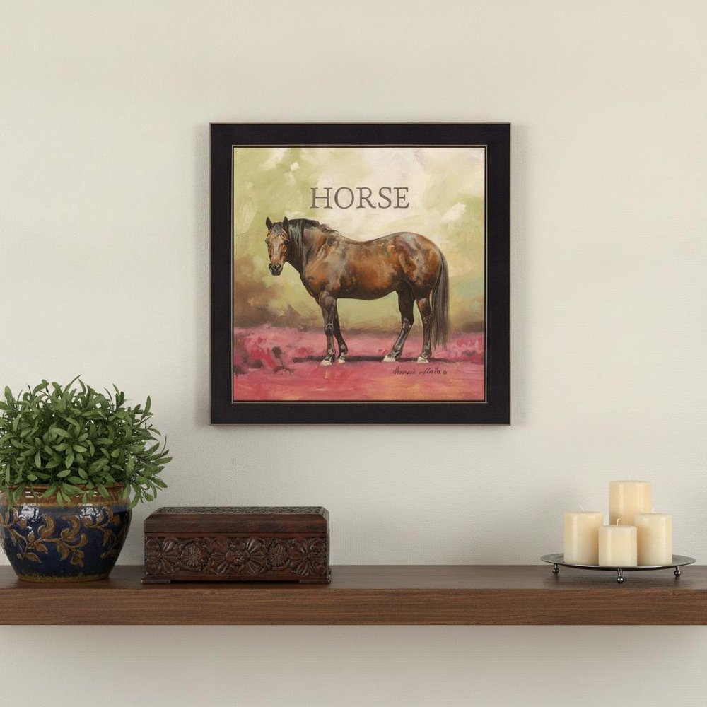 Henry the Horse Black Framed Print Wall Art