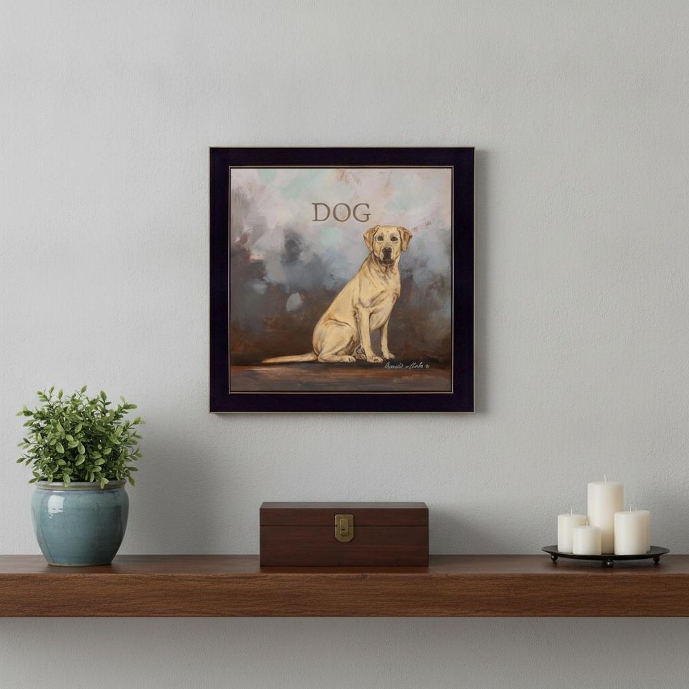Dakota the Dog Black Framed Print Wall Art