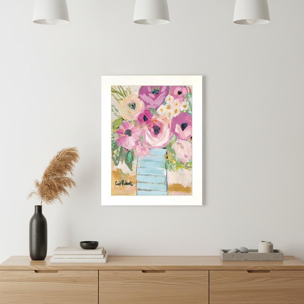 Grannys Visit White Framed Print Wall Art