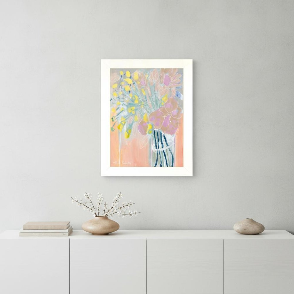 Maybe Shes a Wildflower White Framed Print Wall Art