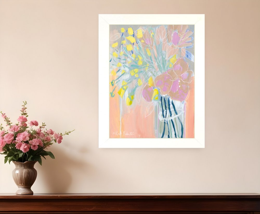 Maybe Shes a Wildflower White Framed Print Wall Art