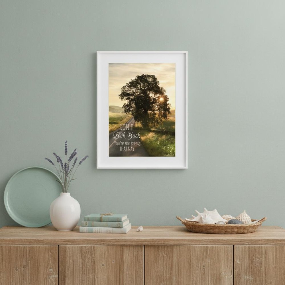 Dont Look Back 2 White Framed Print Wall Art