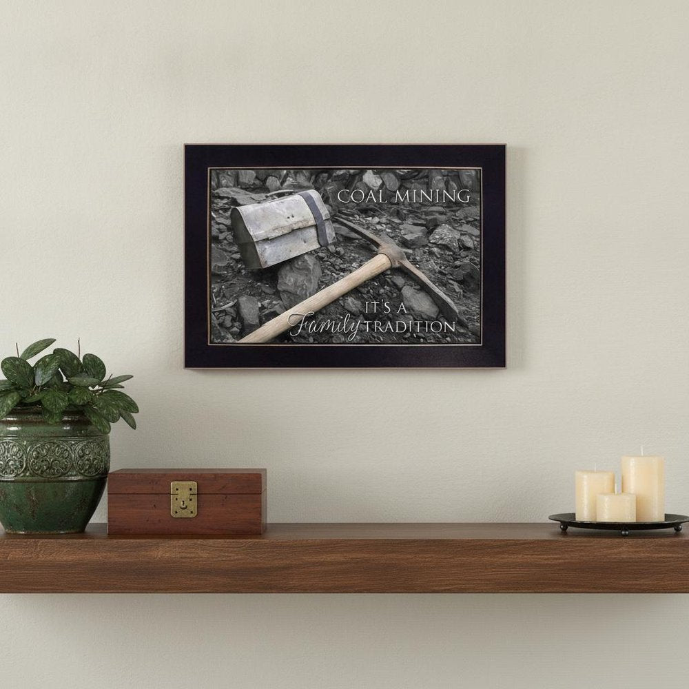 Coal Mining 1 Black Framed Print Wall Art