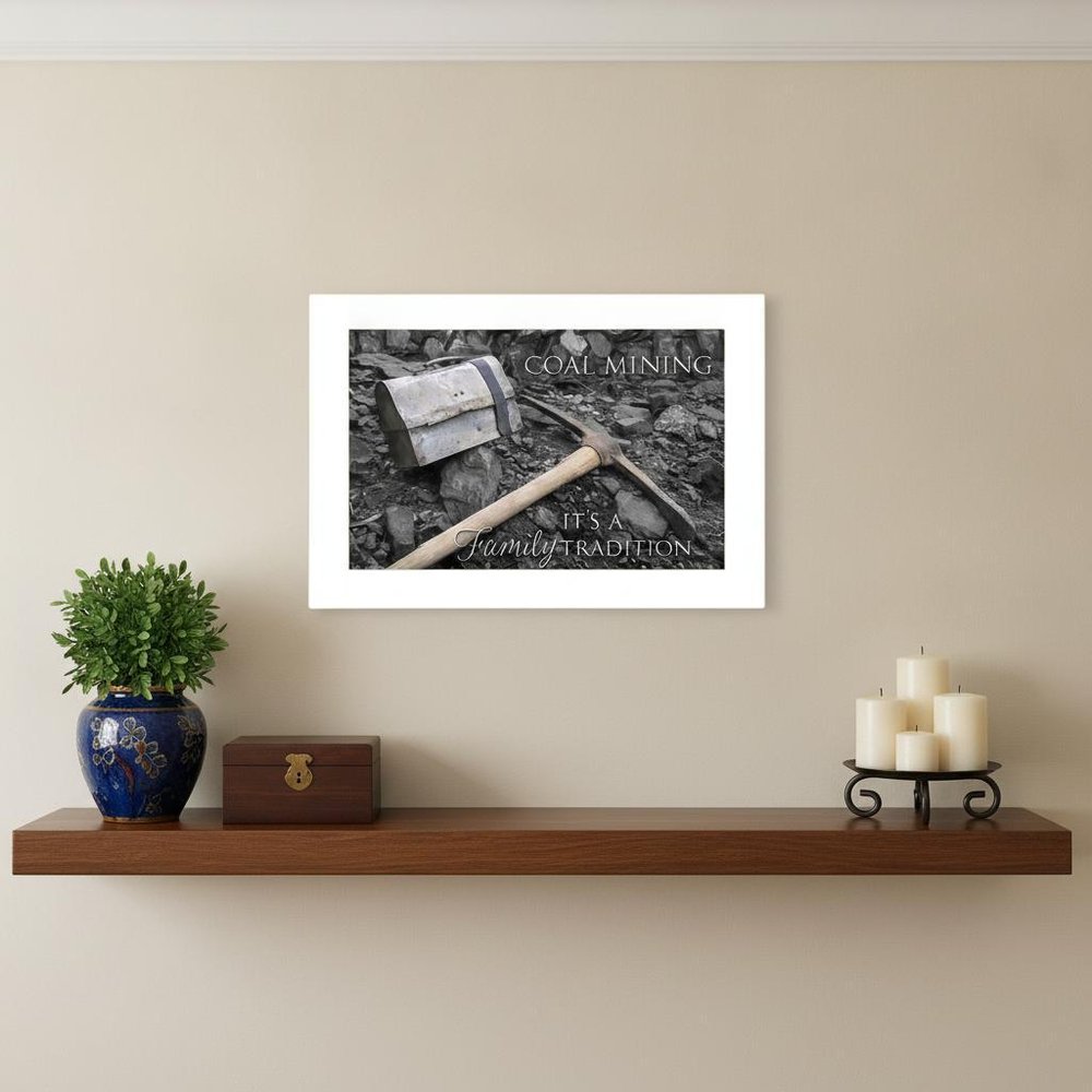 Coal Mining 2 White Framed Print Wall Art