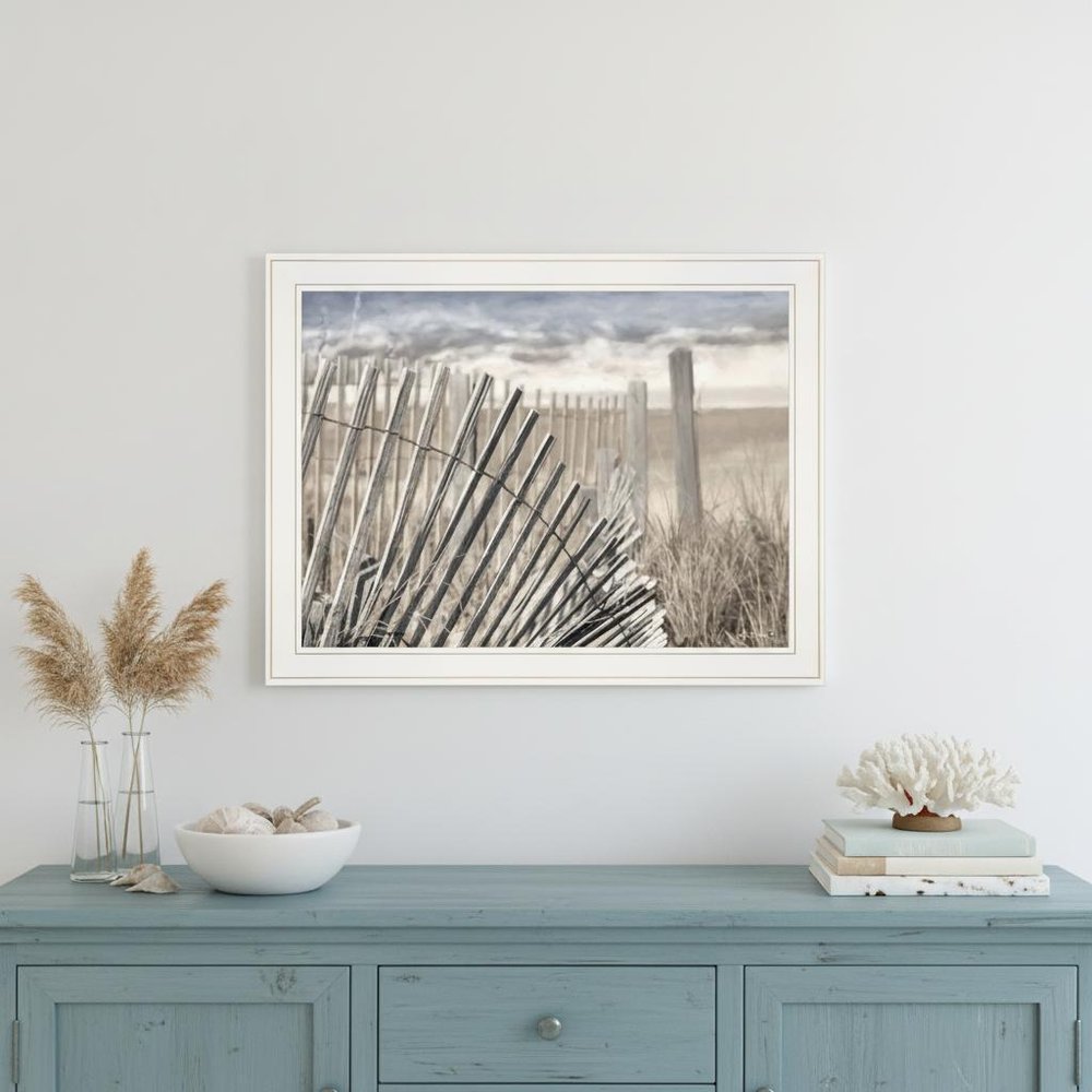 On The Coastline 1 White Framed Print Wall Art
