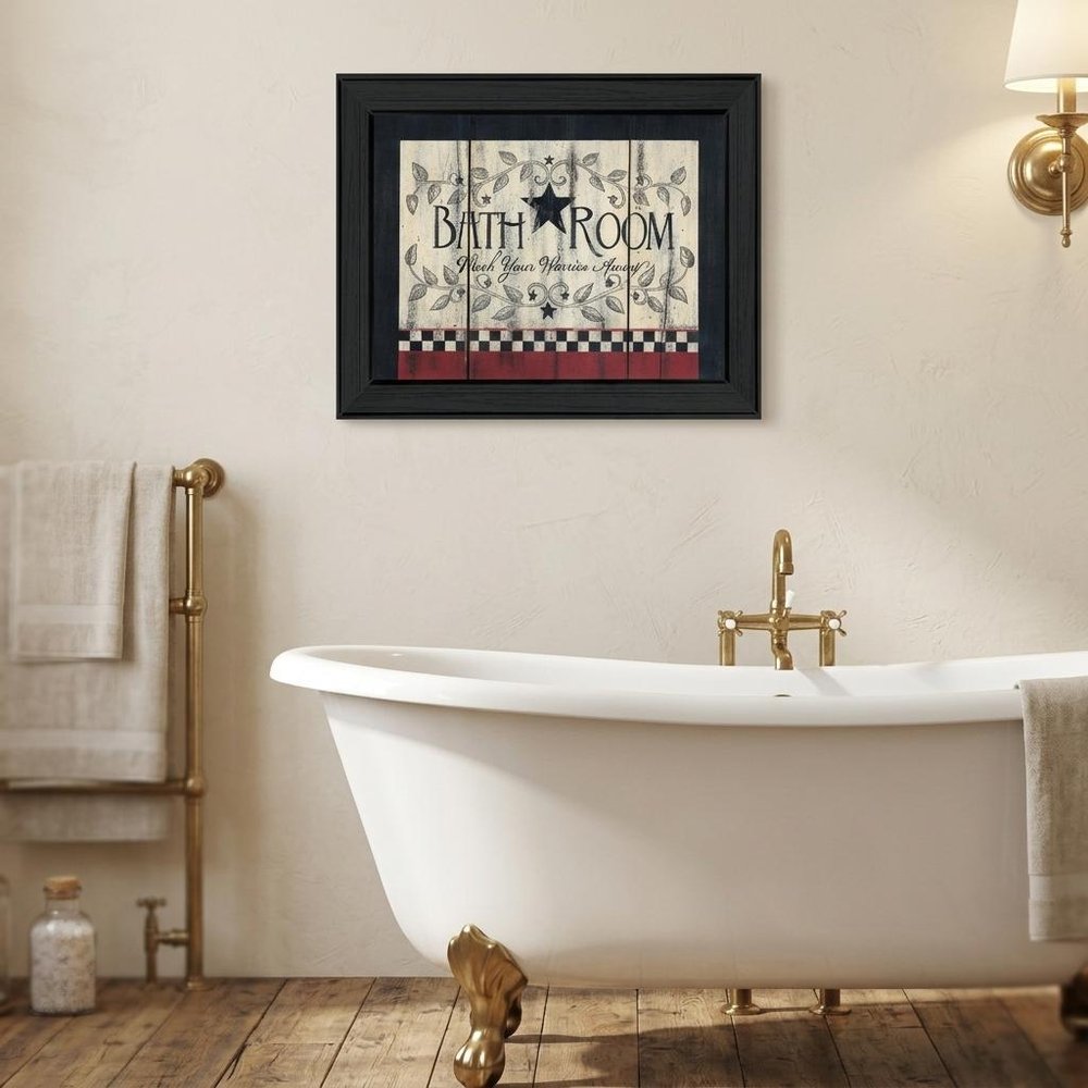 Bathroom 6 Black Framed Print Bathroom Wall Art