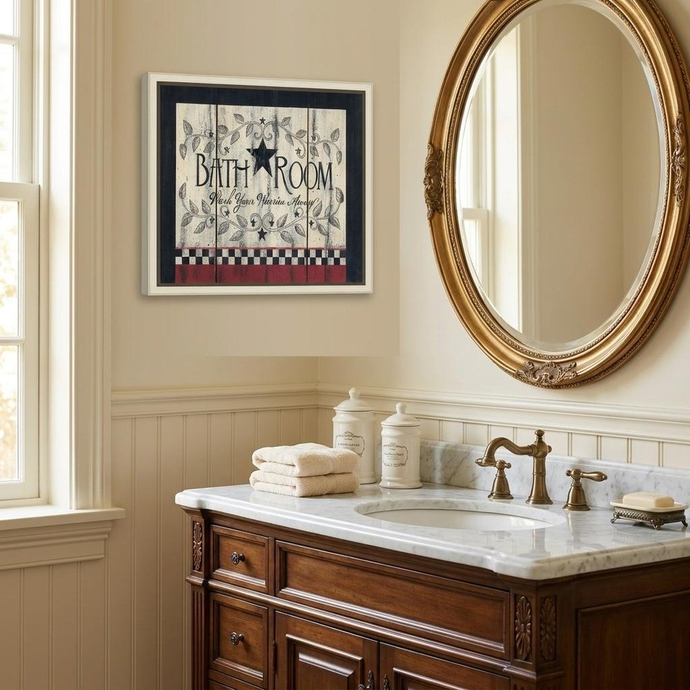 Bathroom 7 White Framed Print Bathroom Wall Art
