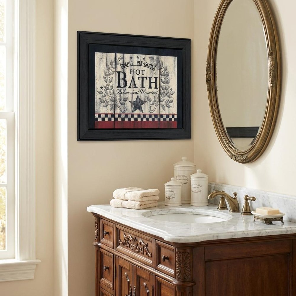 Hot Bath 10 Black Framed Print Bathroom Wall Art