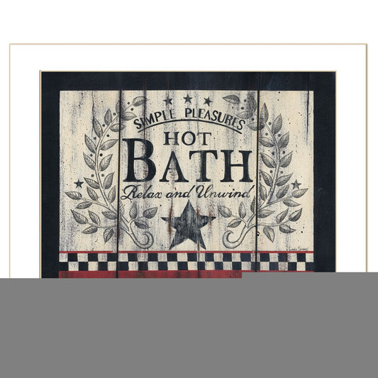 Hot Bath 11 White Framed Print Bathroom Wall Art
