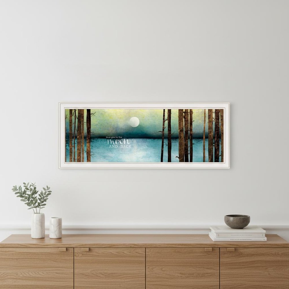 Love You to the Moon and Back 3 White Framed Print Wall Art