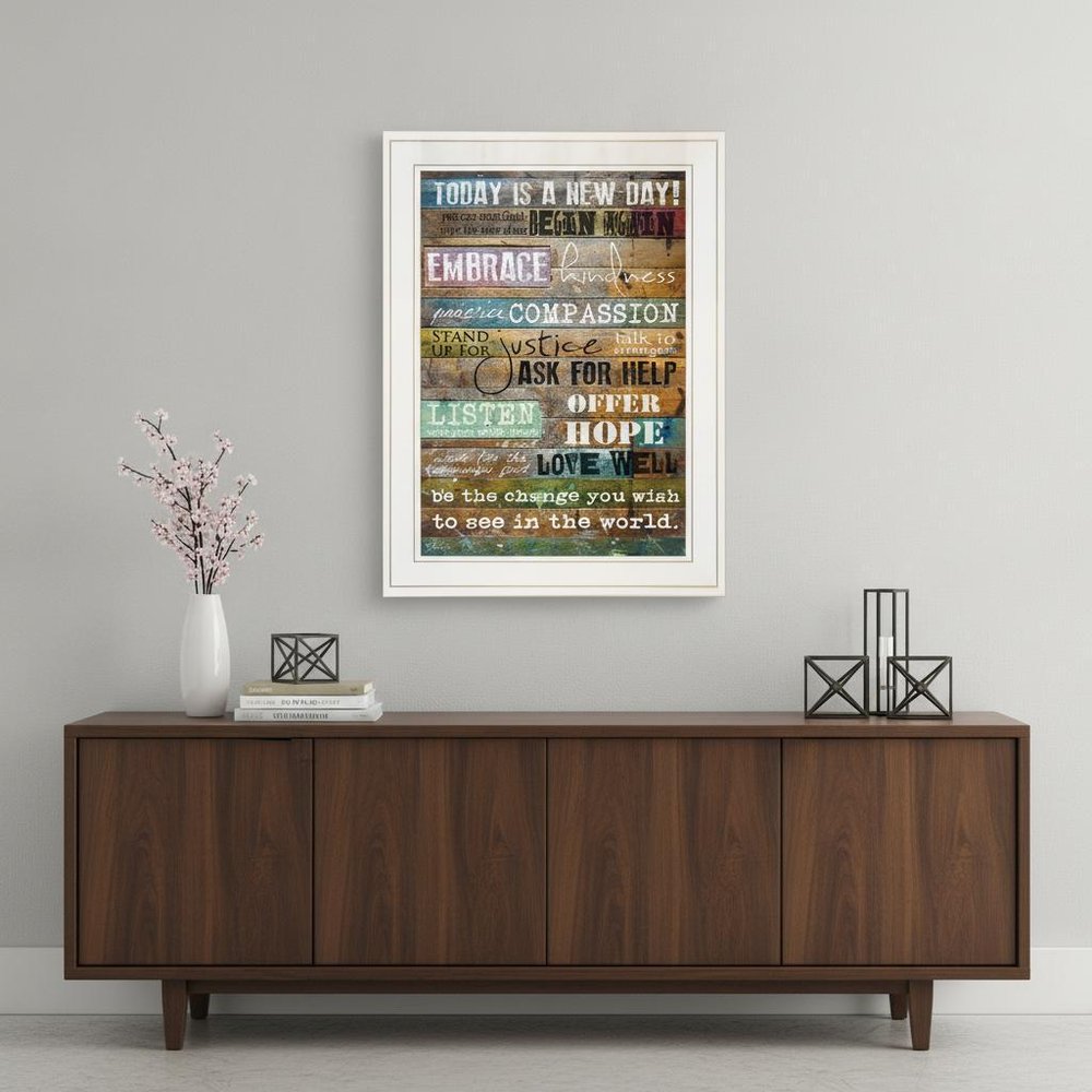 Today Is 1 White Framed Print Wall Art