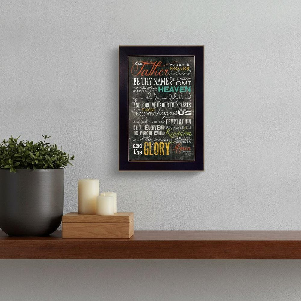 The Lords Prayer 1 Black Framed Print Wall Art
