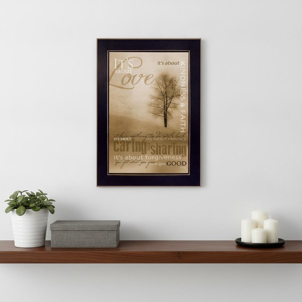 Its About Love 1 Black Framed Print Wall Art