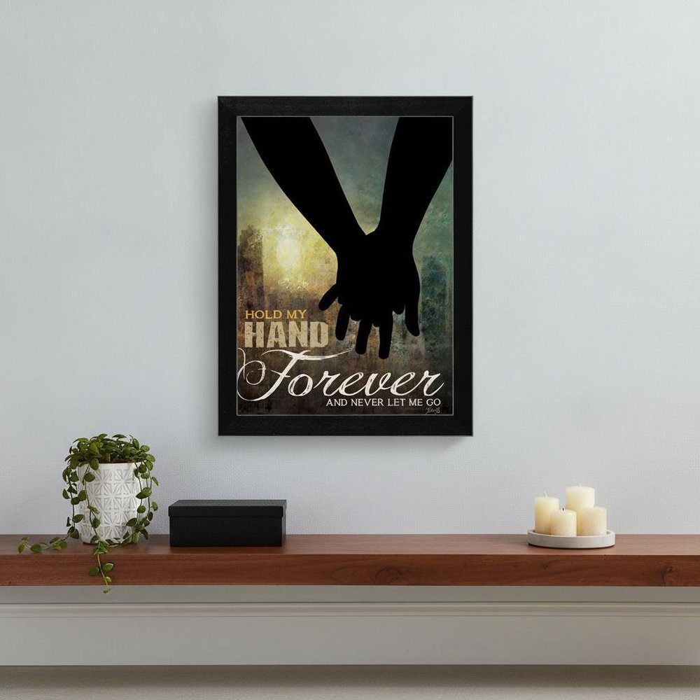Hold My Hand Forever 1 Black Framed Print Wall Art