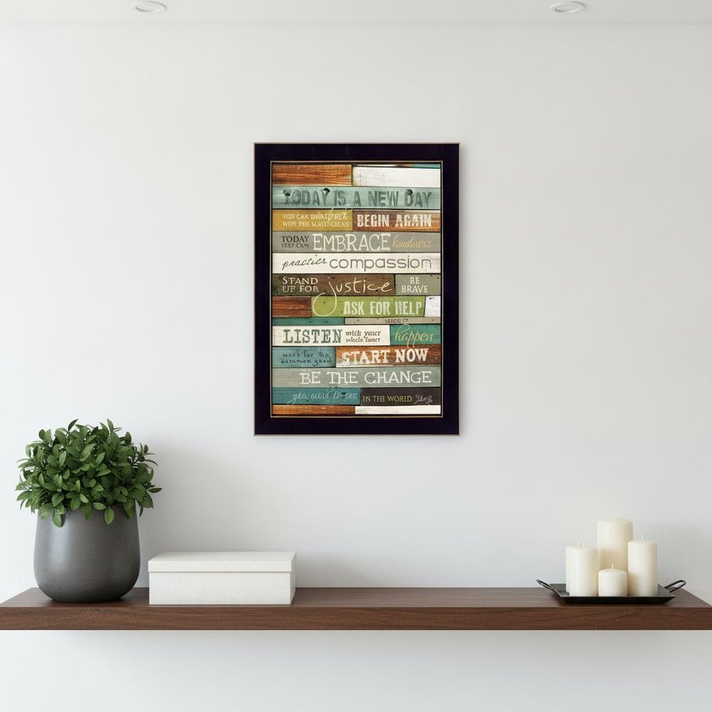 Today is a New Day 1 Black Framed Print Wall Art