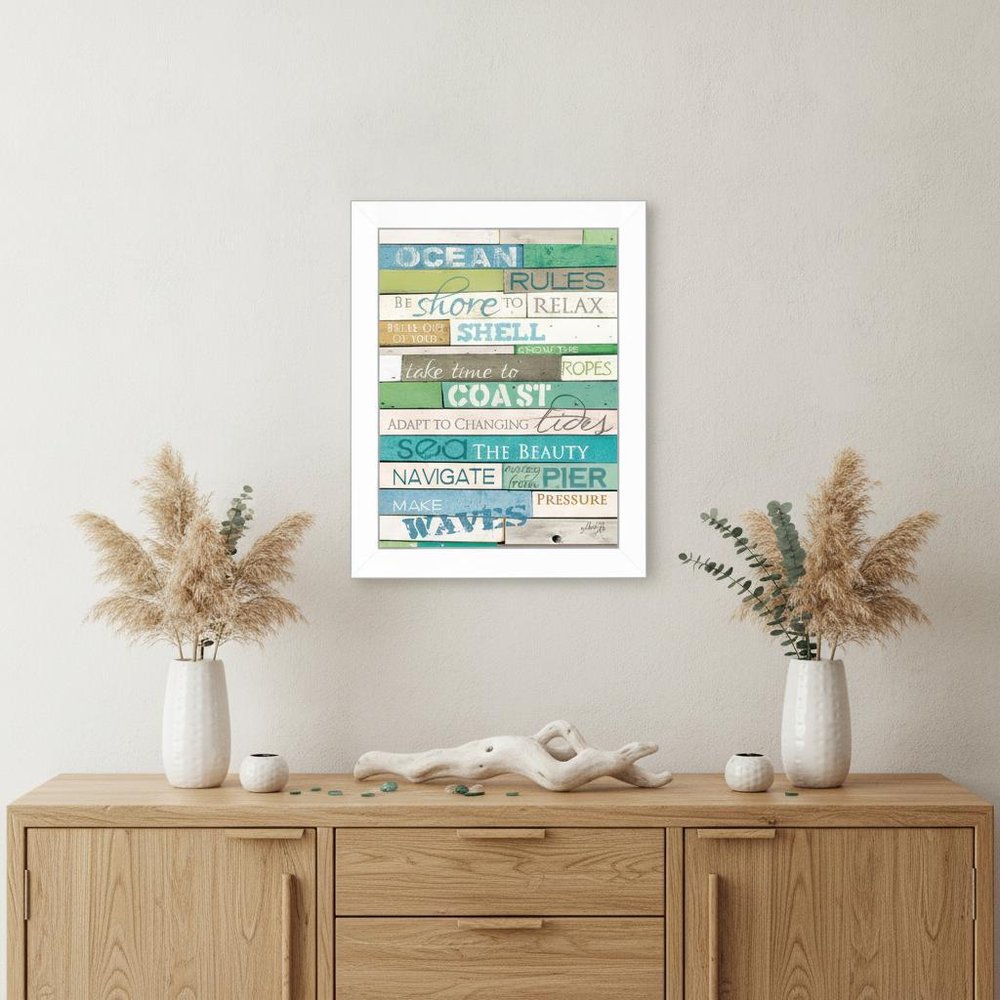 Ocean Rules 2 White Framed Print Wall Art