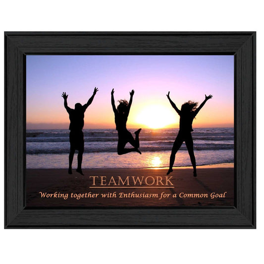 Teamwork Black Framed Print Wall Art