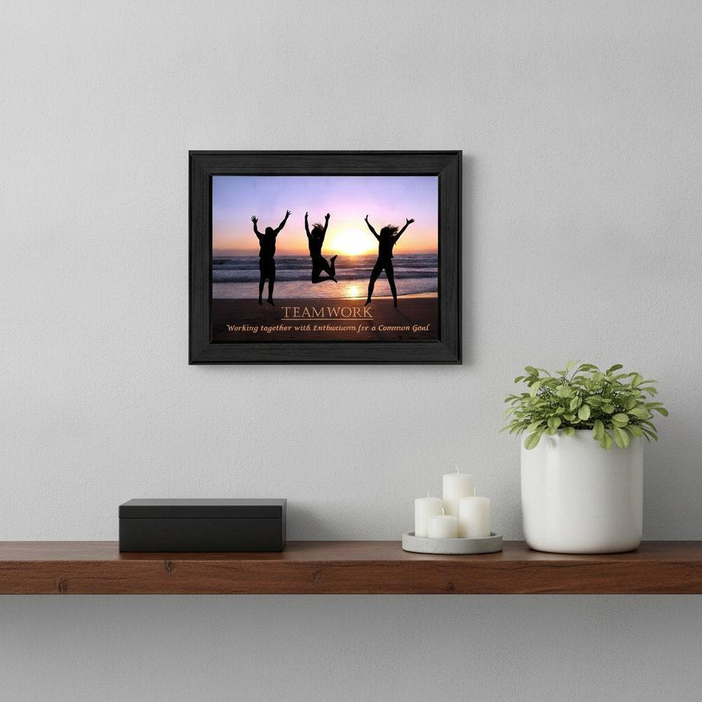 Teamwork Black Framed Print Wall Art