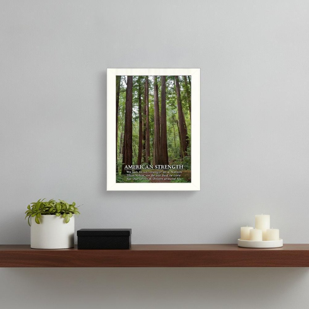 American Strength 2 White Framed Print Wall Art