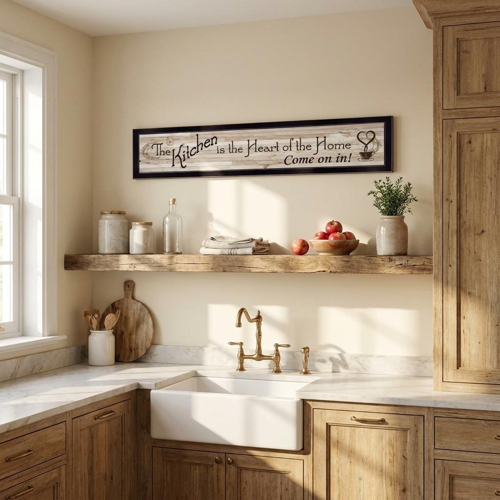 Kitchen Is The Heart of The Home 2 Black Framed Print Kitchen Wall Art