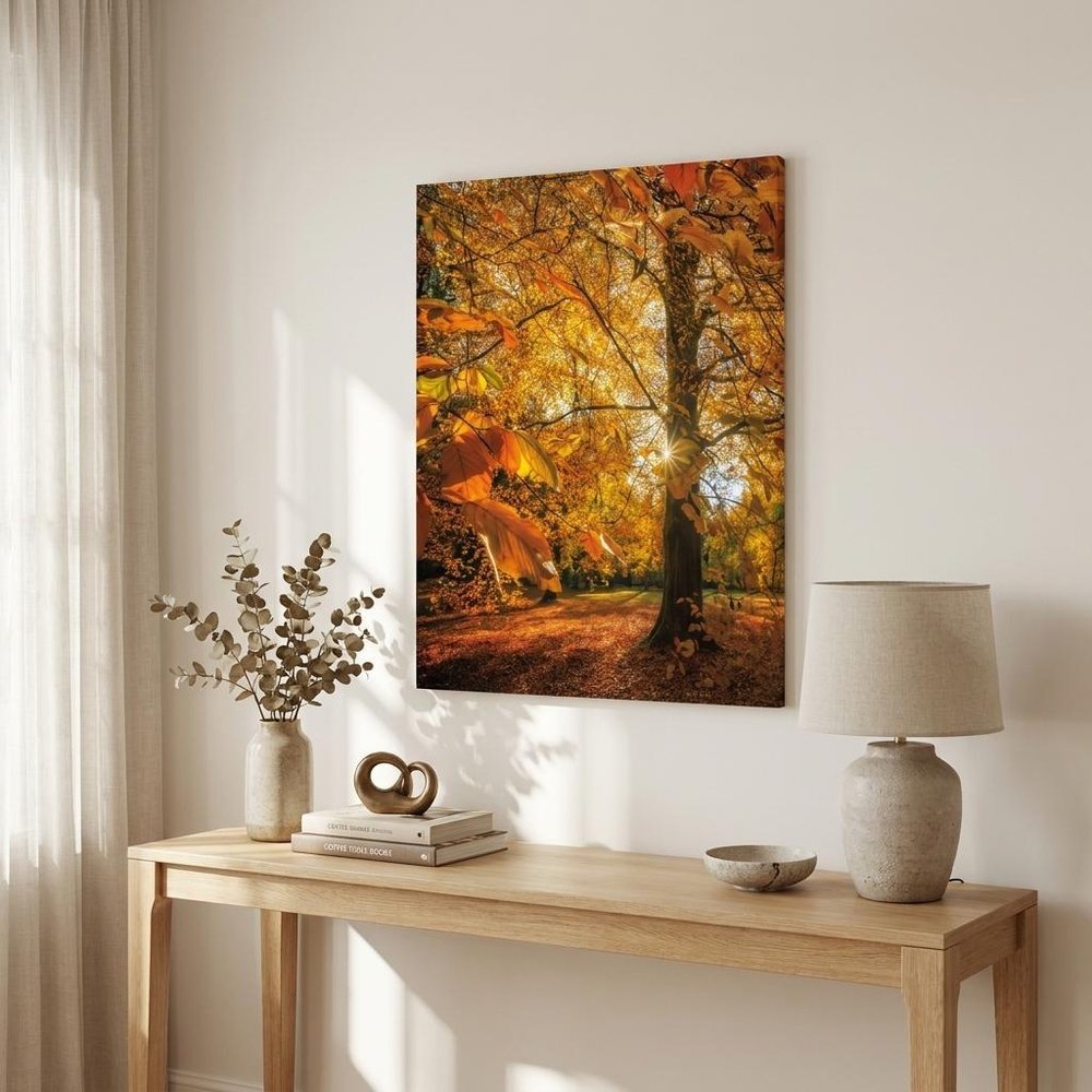 Autumn Leaves 4 Black Framed Print Wall Art
