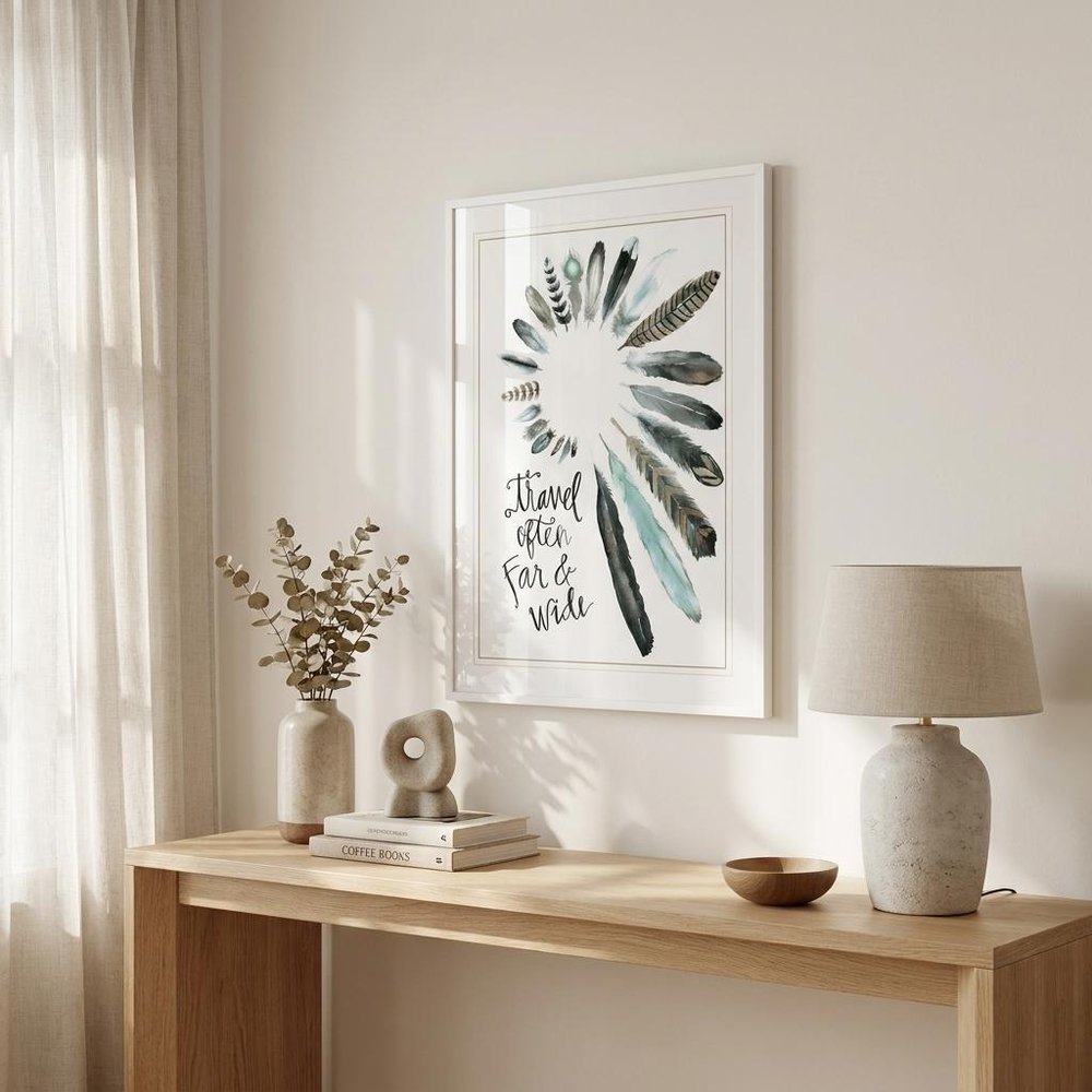 Travel Often Far and Wide 1 White Framed Print Wall Art