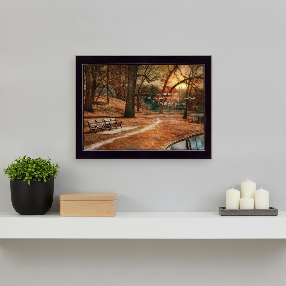 I Will Give You Rest 2 Black Framed Print Wall Art