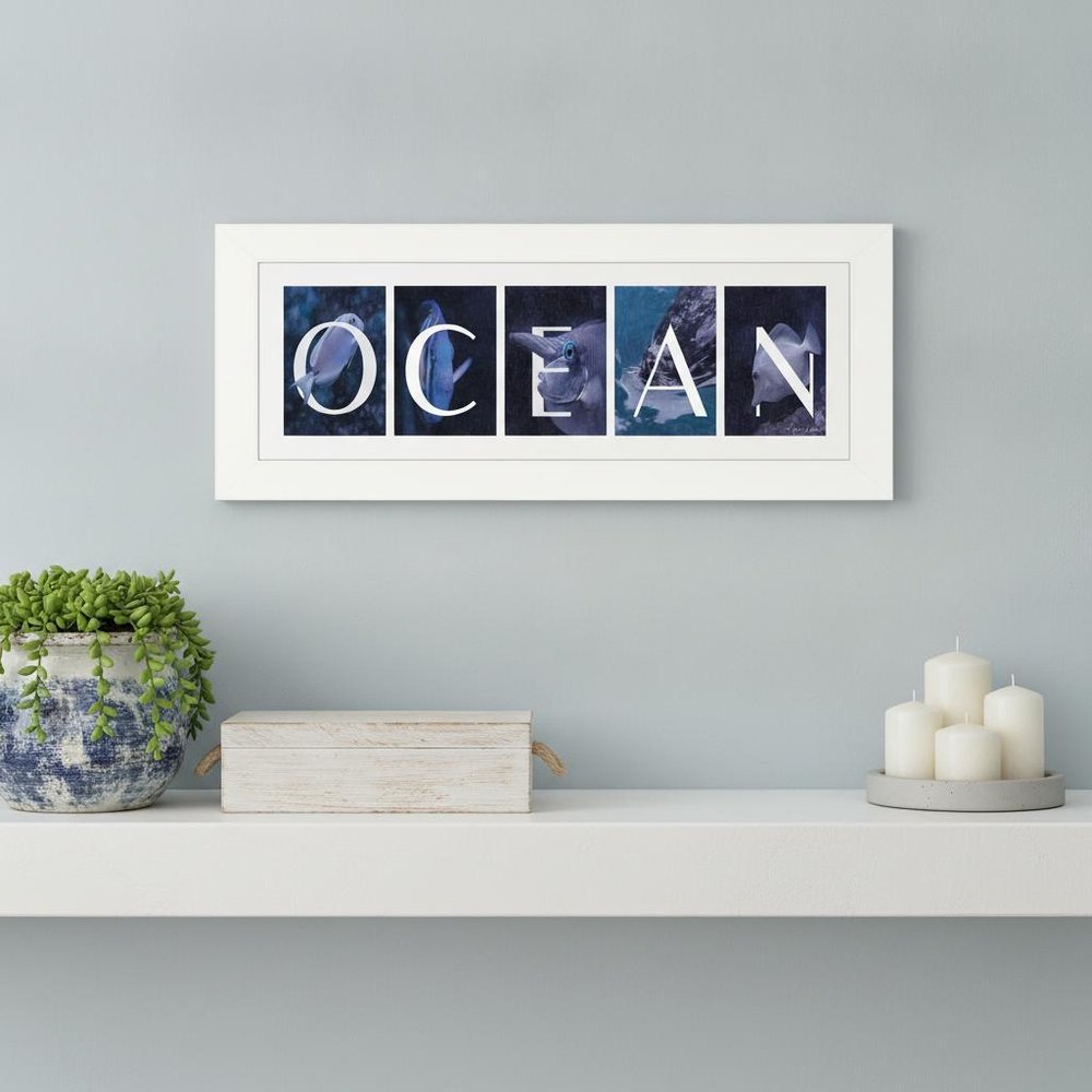 Ocean 1 White Framed Print Wall Art