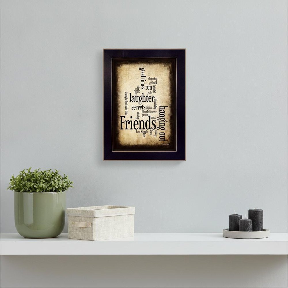Friends I Black Framed Print Wall Art