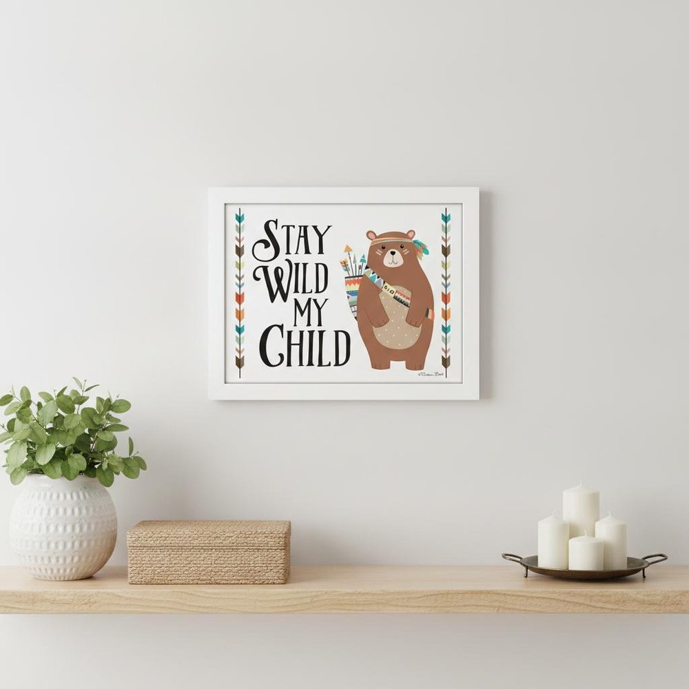 Stay Wild My Child 2 White Framed Print Wall Art