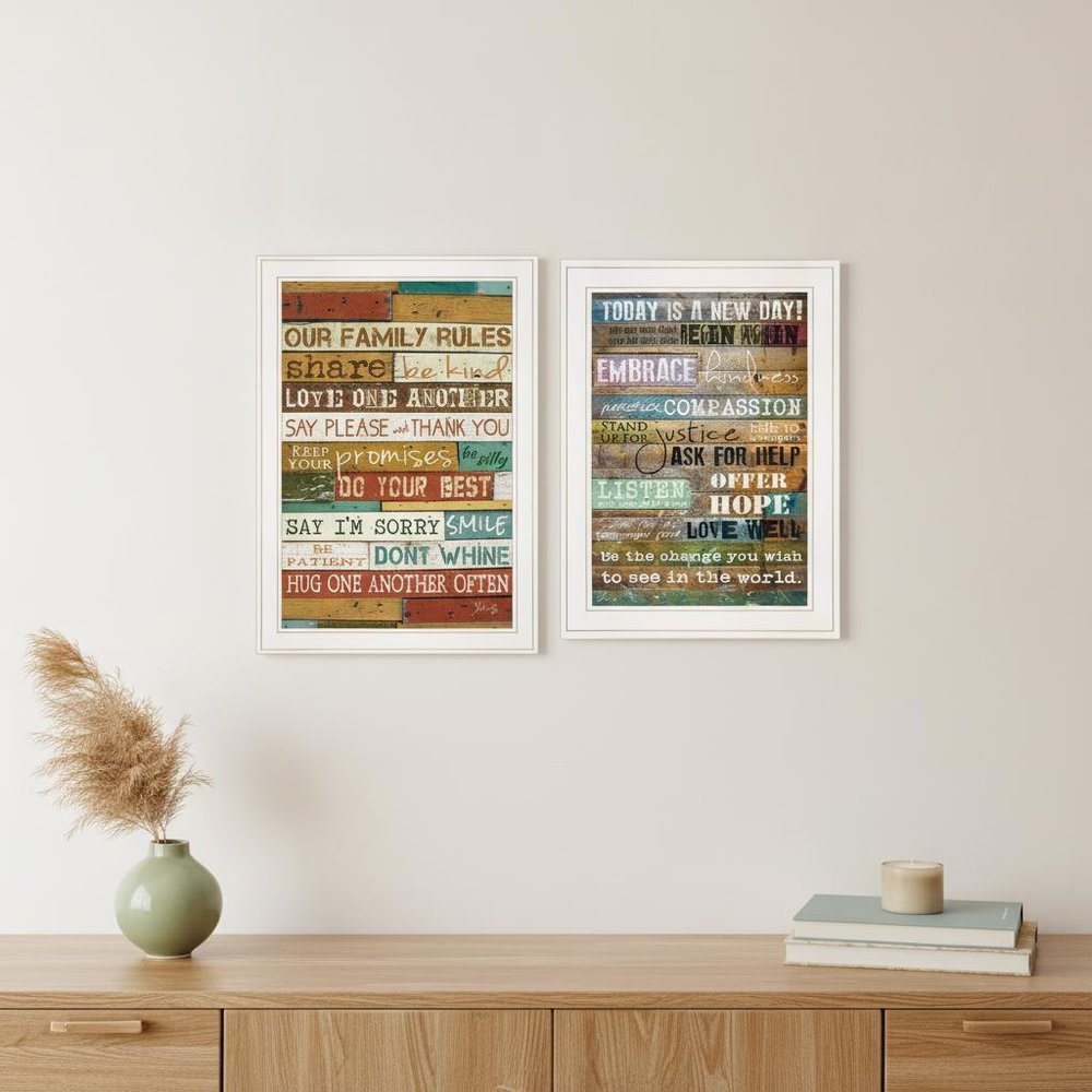 Set Of Two Today Is White Framed Print Wall Art