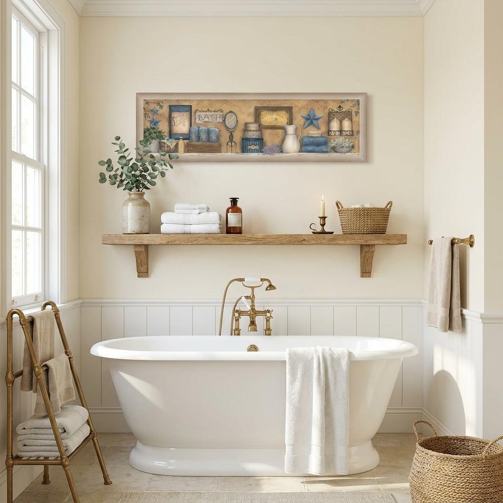 Starlight Bath 4 Brown Framed Print Bathroom Wall Art