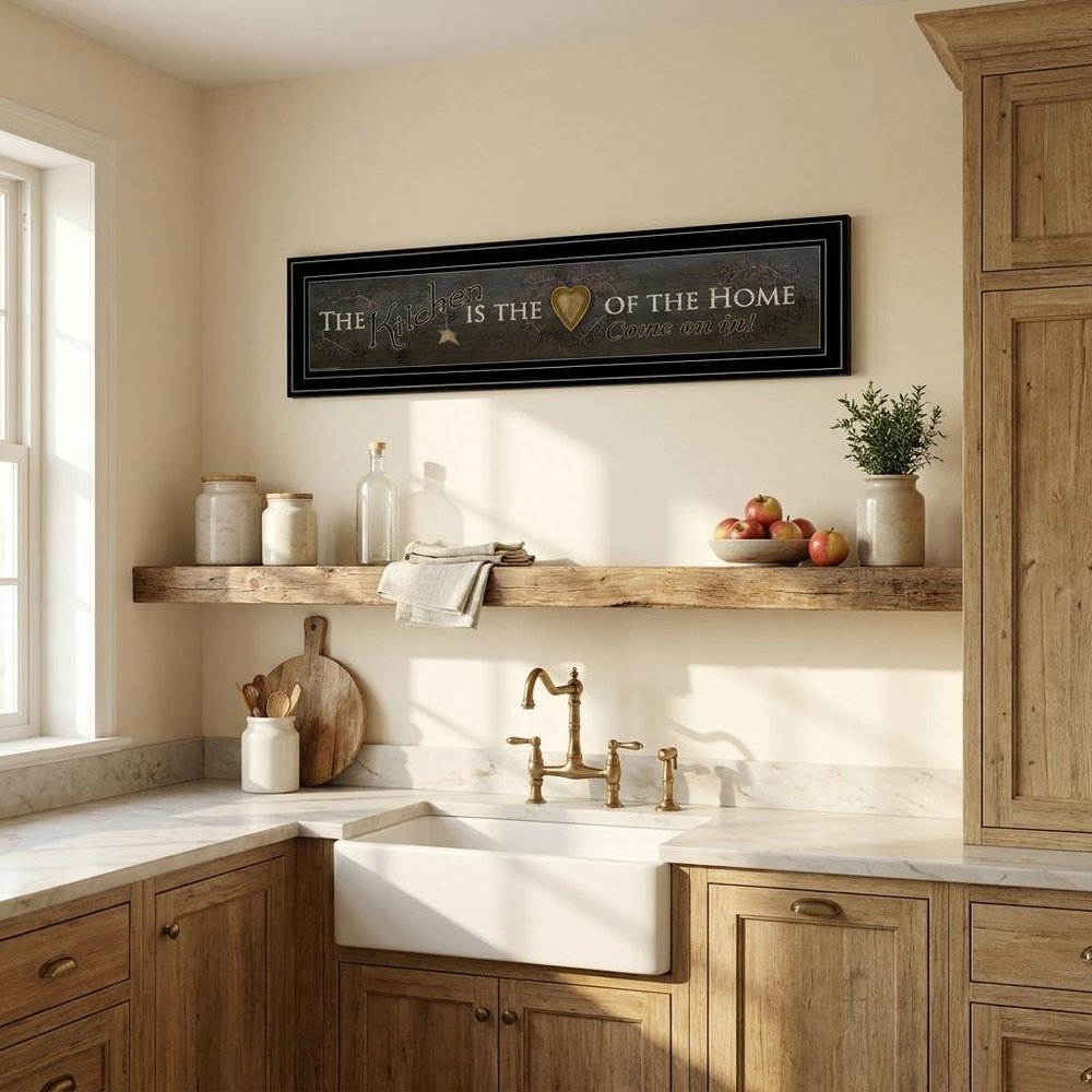 Kitchen is the Heart of the Home 12 Black Framed Print Kitchen Wall Art