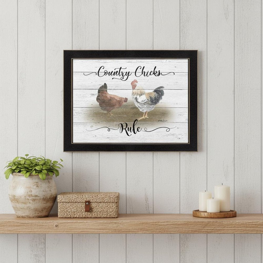 Country Chicks Rule 1 Black Framed Print Wall Art