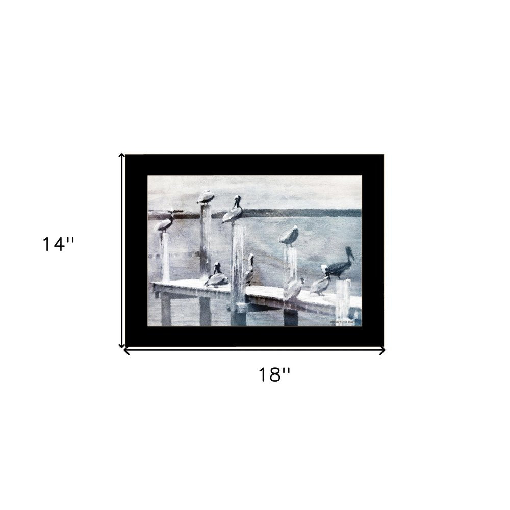 Birds on a Pier 1 Black Framed Print Kitchen Wall Art