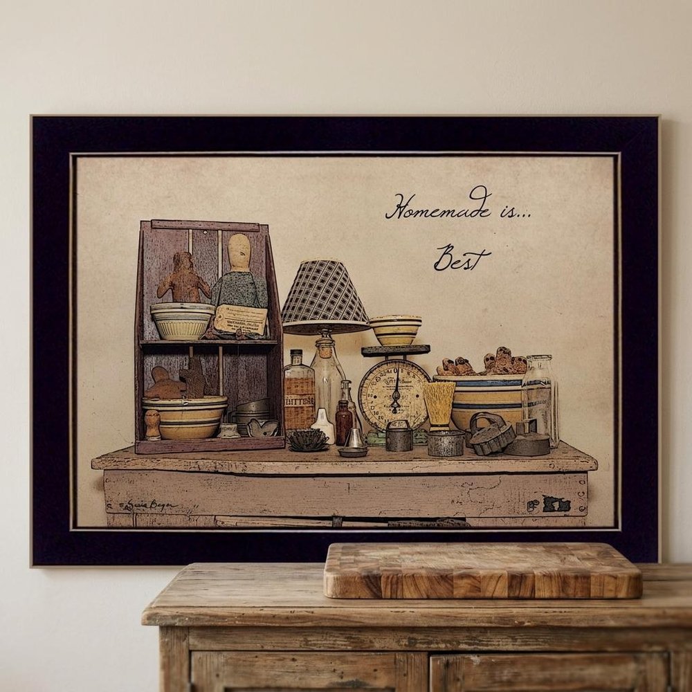 Homemade is Best 1 Black Framed Print Kitchen Wall Art