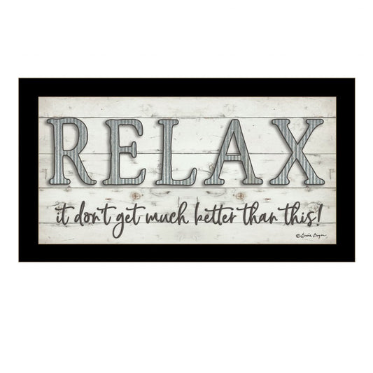 Relax 2 Black Framed Print Bathroom Wall Art