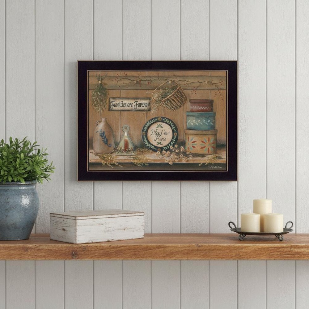 Treasures on the Shelf II 1 Black Framed Print Wall Art