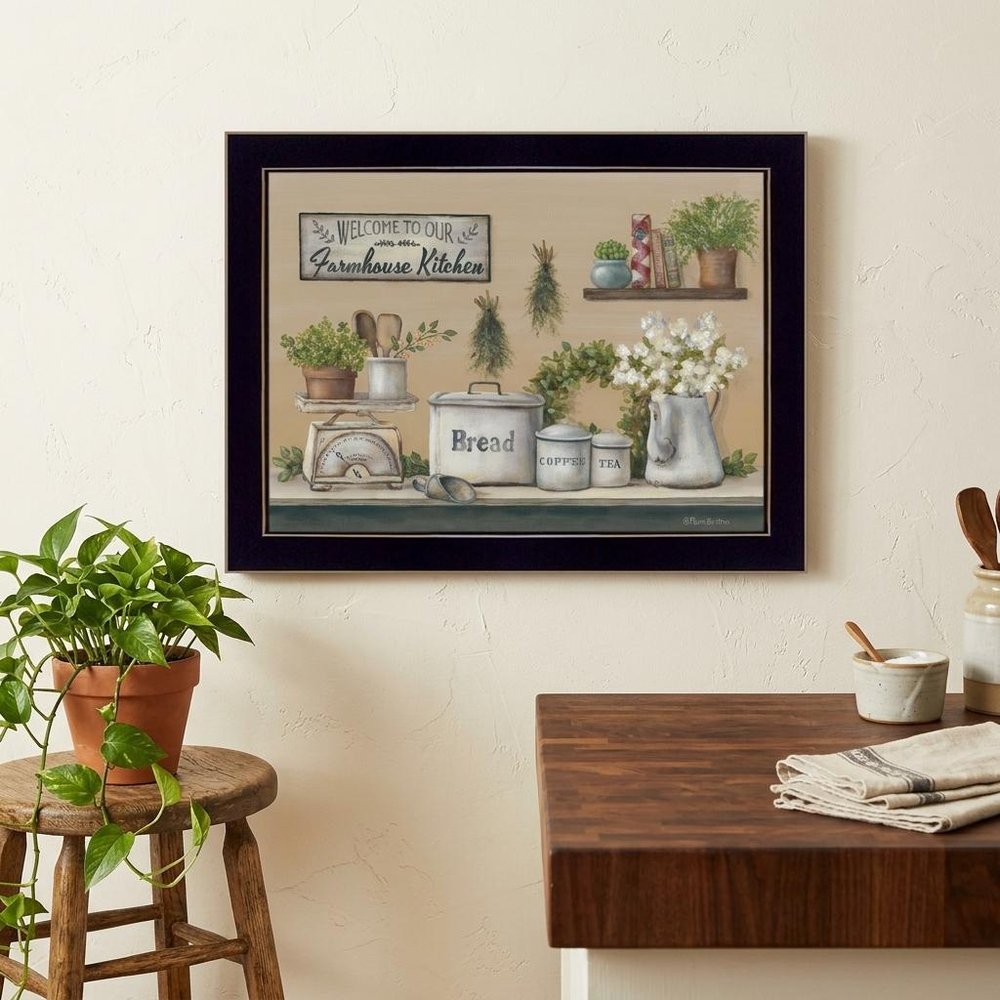 Garden Farmhouse Kitchen Black Framed Print Kitchen Wall Art