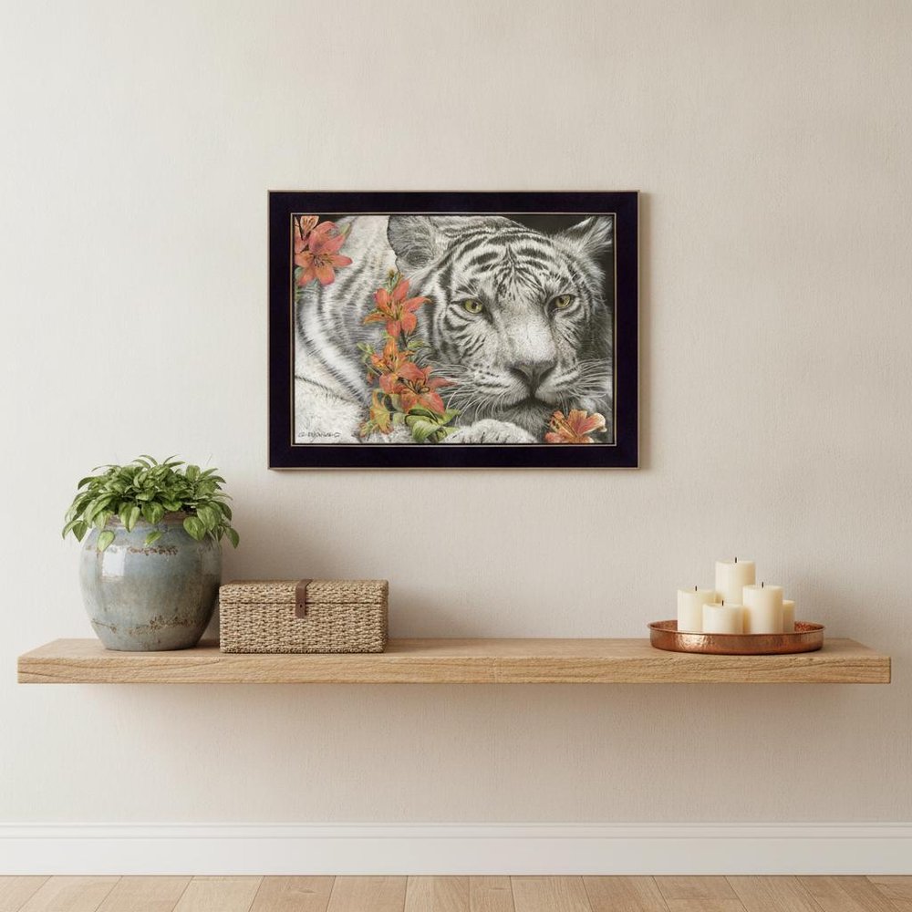 Tiger Lily 1 Black Framed Print Wall Art