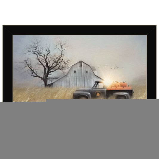 Fall Pumpkin Harvest 1 Black Framed Print Kitchen Wall Art
