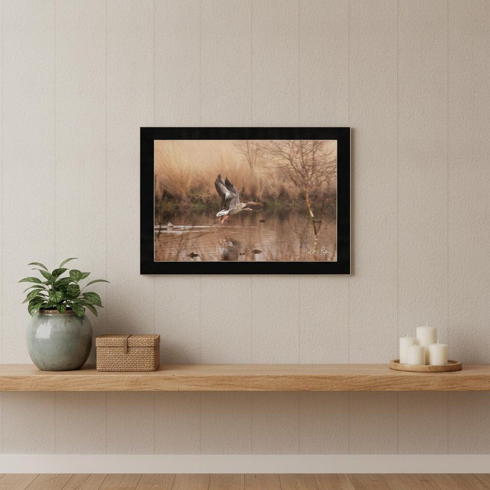 Fly Away 3 Black Framed Print Wall Art