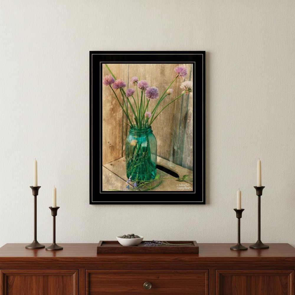 Country Chives 2 Black Framed Print Wall Art