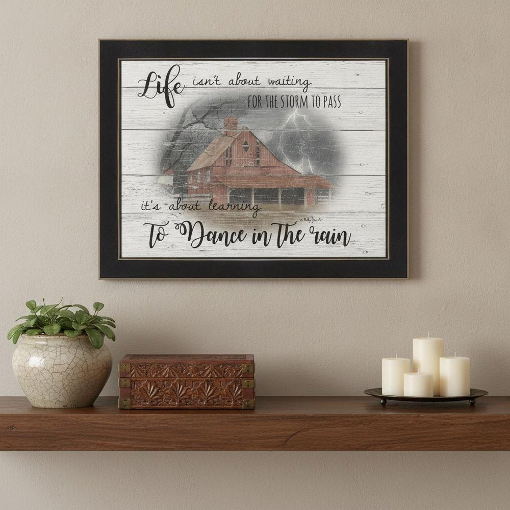 Storm Dance 3 Black Framed Print Wall Art