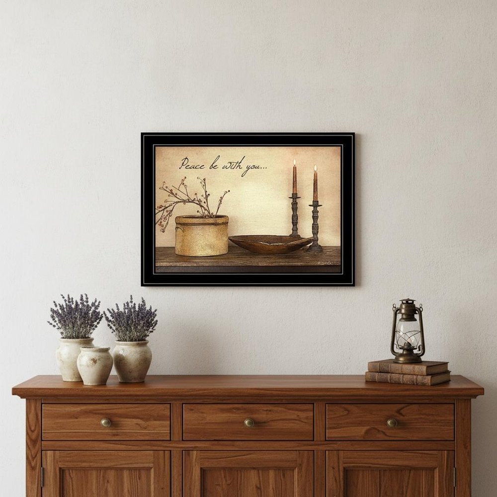 Peace Be with You Black Framed Print Wall Art