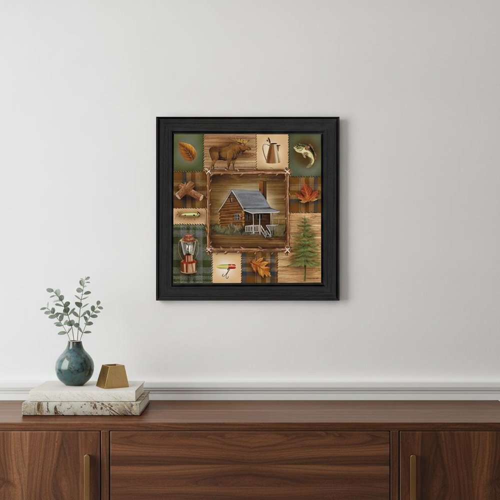 At the Cabin Black Framed Print Wall Art