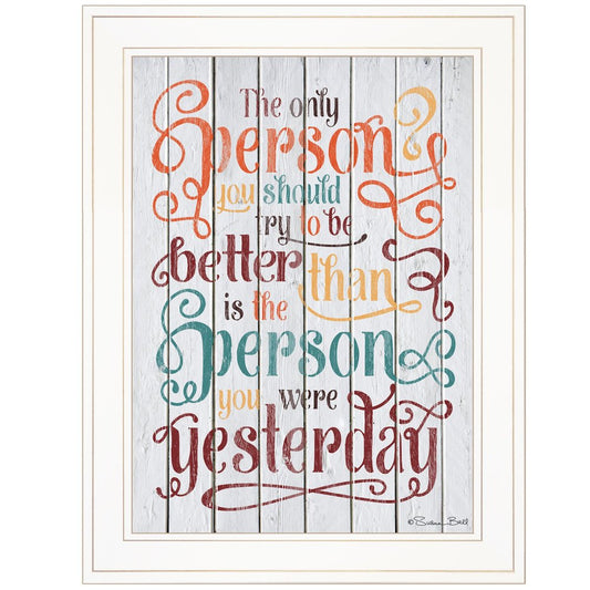 The Only Person 2 White Framed Print Wall Art