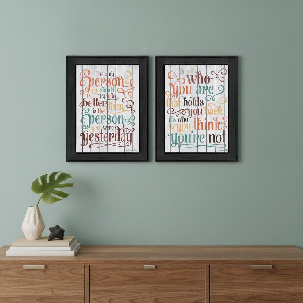 Set Of Two The Only Person Black Framed Print Wall Art